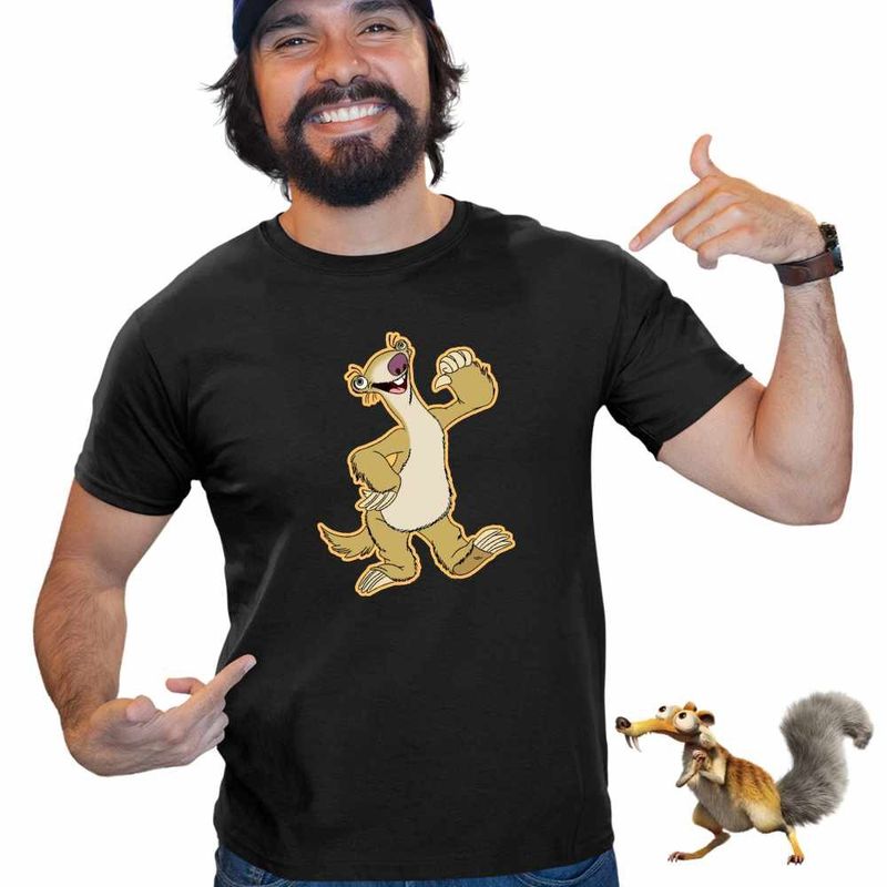 Fashion, accesorii si bijuterii - Barbati - Imbracaminte - Tricouri si bluze barbati - Tricou Barbati Ice Age Sid Party Epoca de Gheata, negru, marime L - Infinity.ro