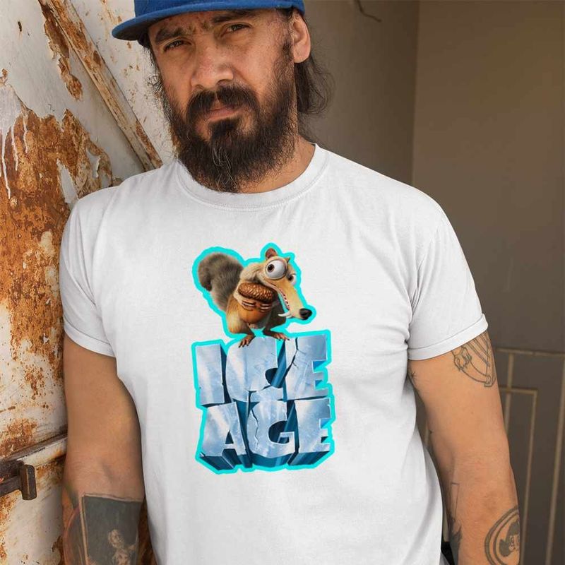 Fashion, accesorii si bijuterii - Barbati - Imbracaminte - Tricouri si bluze barbati - Tricou Barbati Ice Age Scrat Mood, alb, marime M - Infinity.ro
