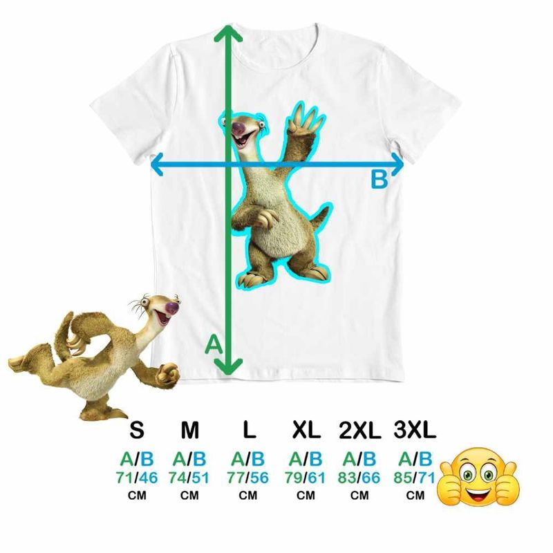 Fashion, accesorii si bijuterii - Barbati - Imbracaminte - Tricouri si bluze barbati - Tricou Barbati Ice Age Sid Lenes, alb, marime L - Infinity.ro