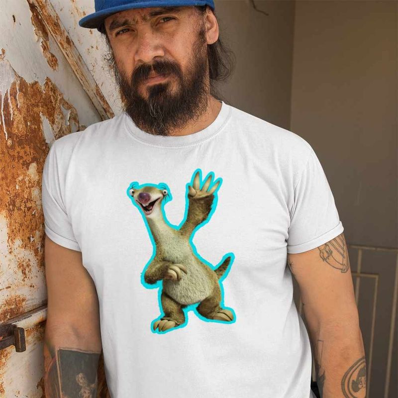 Fashion, accesorii si bijuterii - Barbati - Imbracaminte - Tricouri si bluze barbati - Tricou Barbati Ice Age Sid Lenes, alb, marime L - Infinity.ro