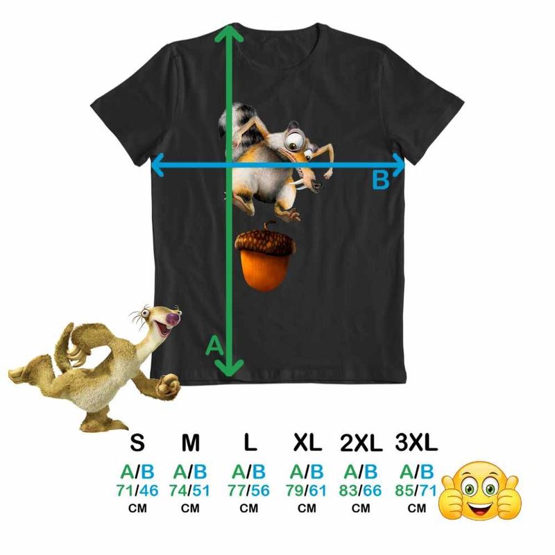 Fashion, accesorii si bijuterii - Barbati - Imbracaminte - Tricouri si bluze barbati - Tricou Barbati Ice Age Scrat Veverita, negru, marime L - Infinity.ro