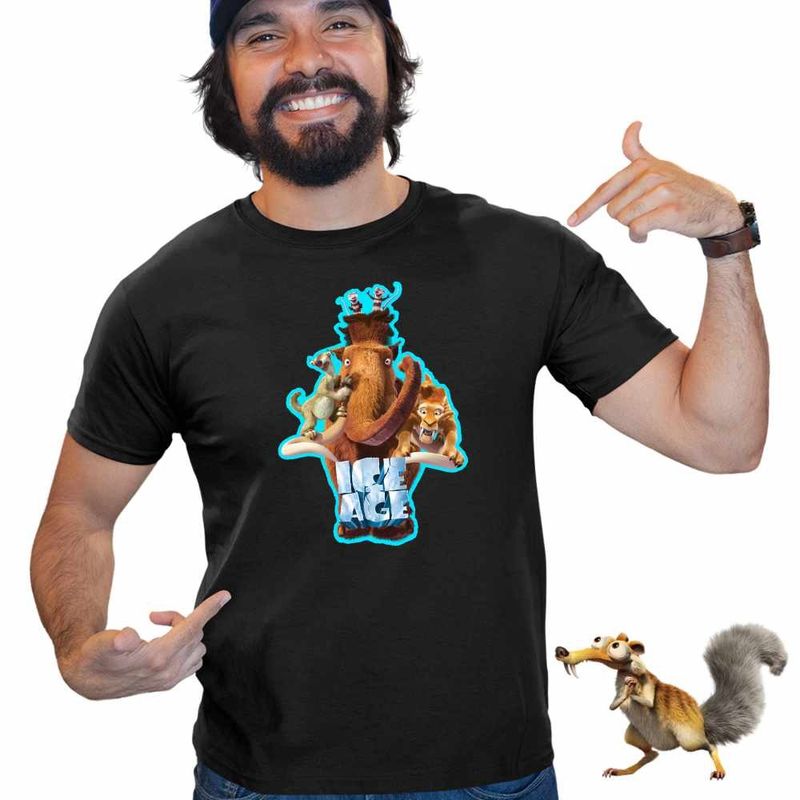 Fashion, accesorii si bijuterii - Barbati - Imbracaminte - Tricouri si bluze barbati - Tricou Barbati Ice Age All Gang Epoca de Gheata, negru, marime XL - Infinity.ro