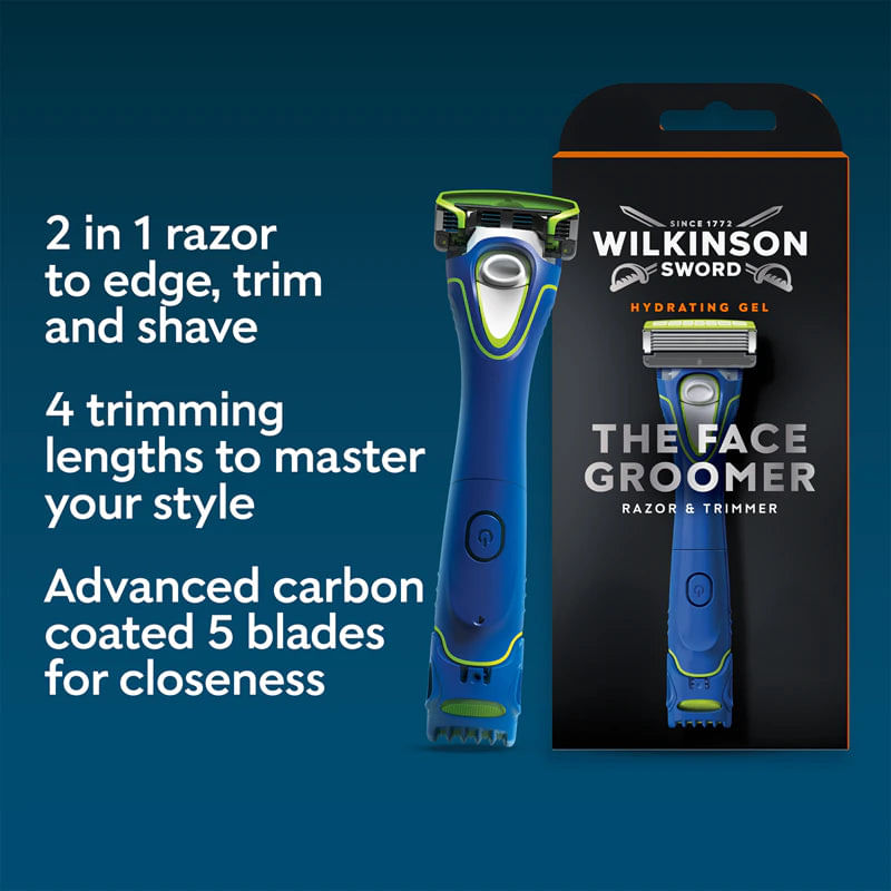 Ingrijire personala si Cosmetice - Aparate & accesorii ingrijire personala - Aparate de ras si tuns - Aparate de ras electrice - Set Wilkinson Hydro5 Groomer 4 in 1 cu 5 Lame, Aparat de Ras si Tuns, Barbati, 1 Rezerva - Infinity.ro