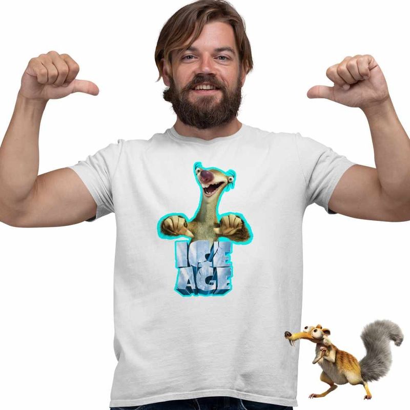 Fashion, accesorii si bijuterii - Barbati - Imbracaminte - Tricouri si bluze barbati - Tricou Barbati Ice Age Sid Adventures, alb, marime 3XL - Infinity.ro
