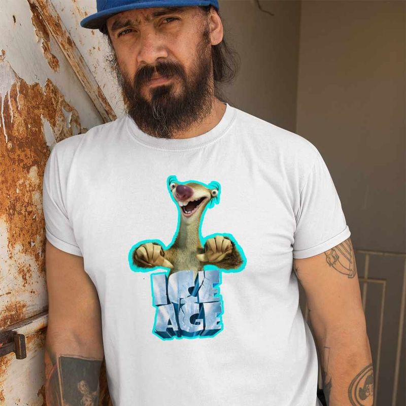 Fashion, accesorii si bijuterii - Barbati - Imbracaminte - Tricouri si bluze barbati - Tricou Barbati Ice Age Sid Adventures, alb, marime 3XL - Infinity.ro