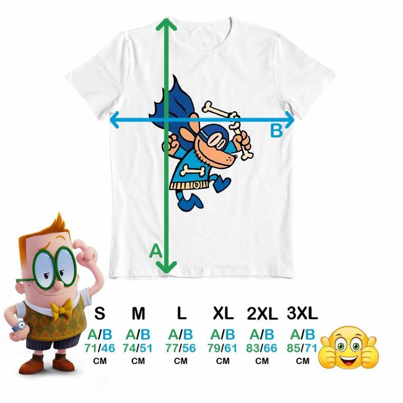 Fashion, accesorii si bijuterii - Barbati - Imbracaminte - Tricouri si bluze barbati - Tricou Barbati Captain Underpants Dog Man Cat Kid Capitanul Chilot Ninja, alb, marime L - Infinity.ro