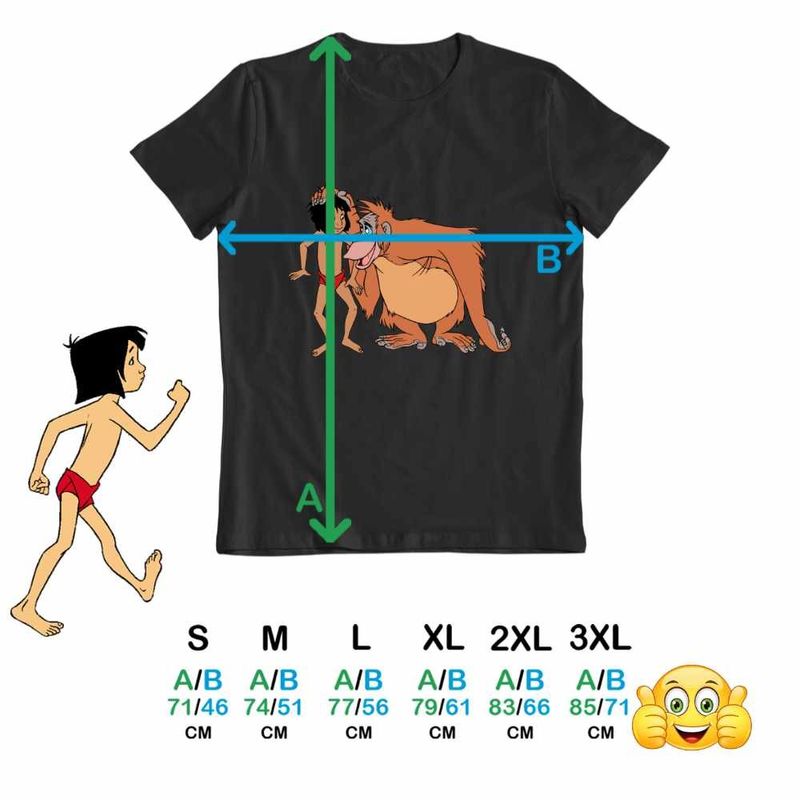 Fashion, accesorii si bijuterii - Barbati - Imbracaminte - Tricouri si bluze barbati - Tricou Barbati Cartea Junglei Mowgli King Louie, negru, marime XL - Infinity.ro