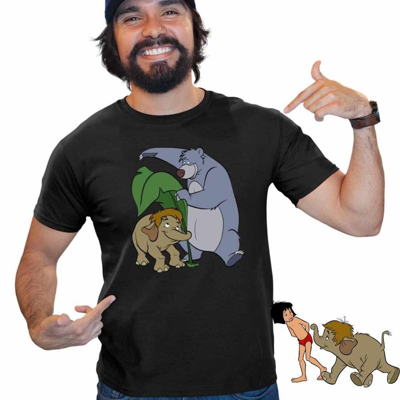 Fashion, accesorii si bijuterii - Barbati - Imbracaminte - Tricouri si bluze barbati - Tricou Barbati Cartea Junglei Baloo Junior, negru, marime M - Infinity.ro