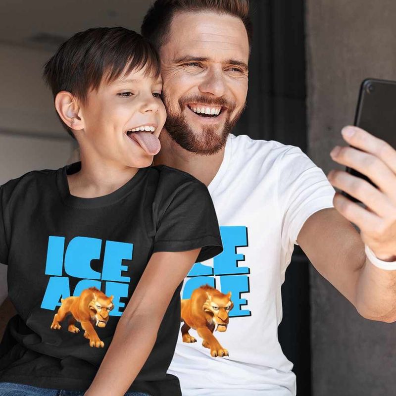 Fashion, accesorii si bijuterii - Barbati - Imbracaminte - Tricouri si bluze barbati - Tricou Barbati Ice Age Diego Smilodon Tigru, negru, marime 3XL - Infinity.ro