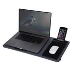 Laptop, Telefoane si Tablete - Laptopuri si accesorii - Accesorii Laptop - Standuri/Coolere notebook - Masuta portabila pentru laptop, cu pernuta si mousepad, gri, 57.5x30.5x4 cm - Infinity.ro