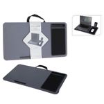 Laptop, Telefoane si Tablete - Laptopuri si accesorii - Accesorii Laptop - Standuri/Coolere notebook - Masuta portabila pentru laptop, cu pernuta si mousepad, gri, 57.5x30.5x4 cm - Infinity.ro