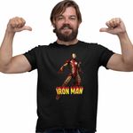 Fashion, accesorii si bijuterii - Barbati - Imbracaminte - Tricouri si bluze barbati - Tricou Barbati Iron Man Marvel, negru, marime 2XL - Infinity.ro