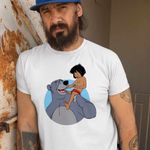 Fashion, accesorii si bijuterii - Barbati - Imbracaminte - Tricouri si bluze barbati - Tricou Barbati Cartea Junglei Baloo Mowgli, alb, marime 3XL - Infinity.ro
