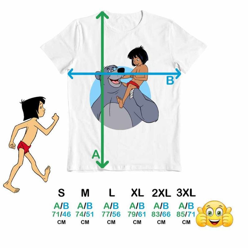 Fashion, accesorii si bijuterii - Barbati - Imbracaminte - Tricouri si bluze barbati - Tricou Barbati Cartea Junglei Baloo Mowgli, alb, marime 3XL - Infinity.ro