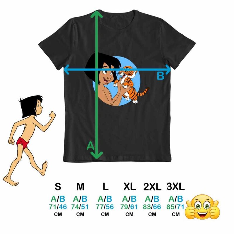 Fashion, accesorii si bijuterii - Barbati - Imbracaminte - Tricouri si bluze barbati - Tricou Barbati Cartea Junglei Mowgli Baby Tiger, negru, marime 3XL - Infinity.ro