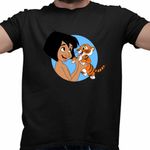 Fashion, accesorii si bijuterii - Barbati - Imbracaminte - Tricouri si bluze barbati - Tricou Barbati Cartea Junglei Mowgli Baby Tiger, negru, marime 3XL - Infinity.ro
