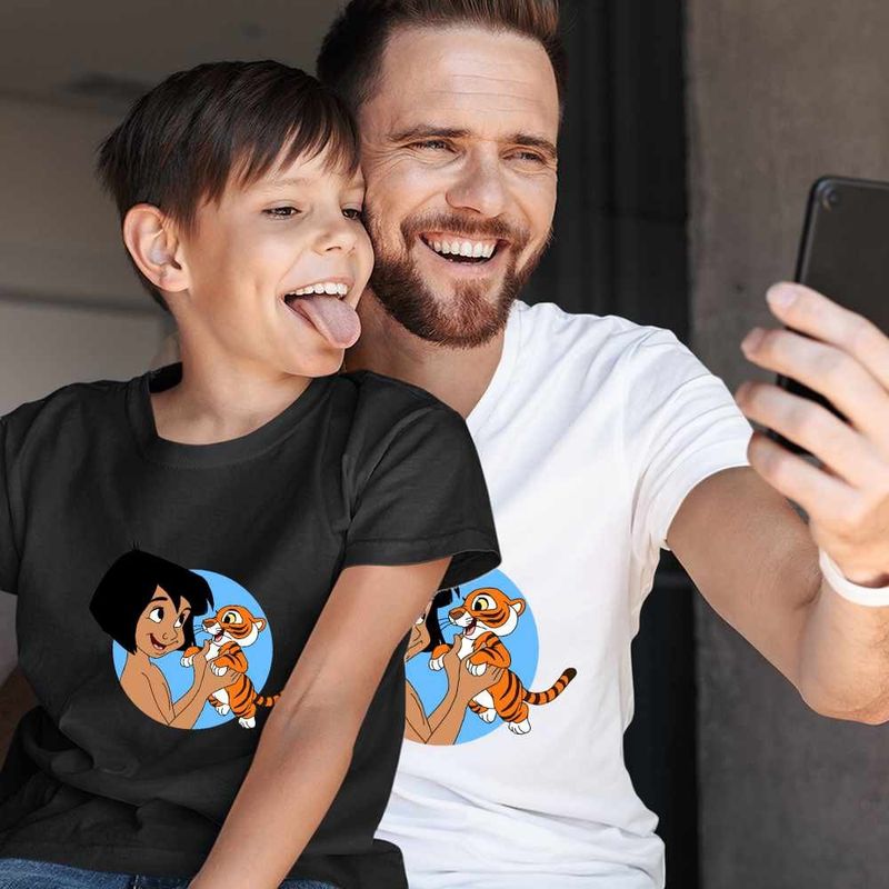 Fashion, accesorii si bijuterii - Barbati - Imbracaminte - Tricouri si bluze barbati - Tricou Barbati Cartea Junglei Mowgli Baby Tiger, negru, marime 3XL - Infinity.ro
