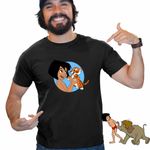 Fashion, accesorii si bijuterii - Barbati - Imbracaminte - Tricouri si bluze barbati - Tricou Barbati Cartea Junglei Mowgli Baby Tiger, negru, marime 3XL - Infinity.ro