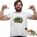 Fashion, accesorii si bijuterii - Barbati - Imbracaminte - Tricouri si bluze barbati - Tricou Barbati Cartea Junglei Mowgli, alb, marime XL - Infinity.ro