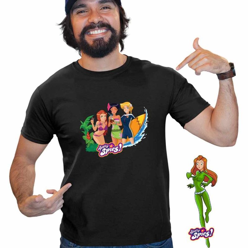 Fashion, accesorii si bijuterii - Barbati - Imbracaminte - Tricouri si bluze barbati - Tricou Barbati Spioanele Plaja Desene Animate Agenti Misiune, negru, marime S - Infinity.ro