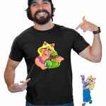 Fashion, accesorii si bijuterii - Barbati - Imbracaminte - Tricouri si bluze barbati - Tricou Barbati The Muppets Kermit the Frog Miss Piggy, negru, marime M - Infinity.ro
