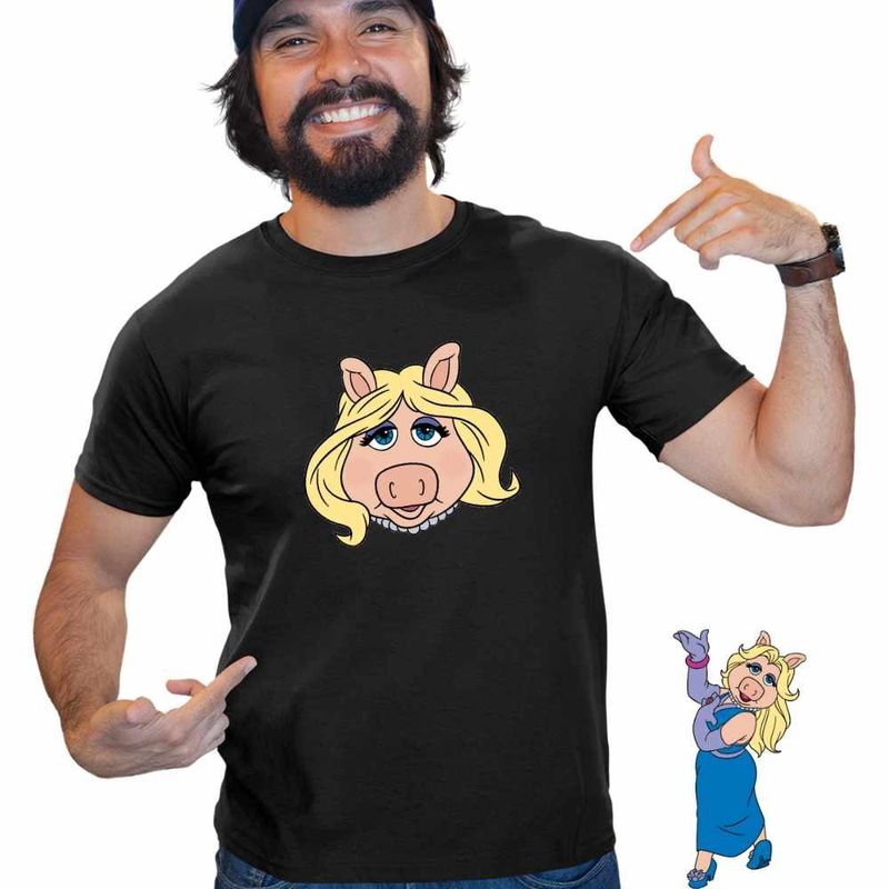 Fashion, accesorii si bijuterii - Barbati - Imbracaminte - Tricouri si bluze barbati - Tricou Barbati The Muppets Miss Piggy, negru, marime M - Infinity.ro