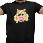 Fashion, accesorii si bijuterii - Barbati - Imbracaminte - Tricouri si bluze barbati - Tricou Barbati The Muppets Miss Piggy, negru, marime M - Infinity.ro