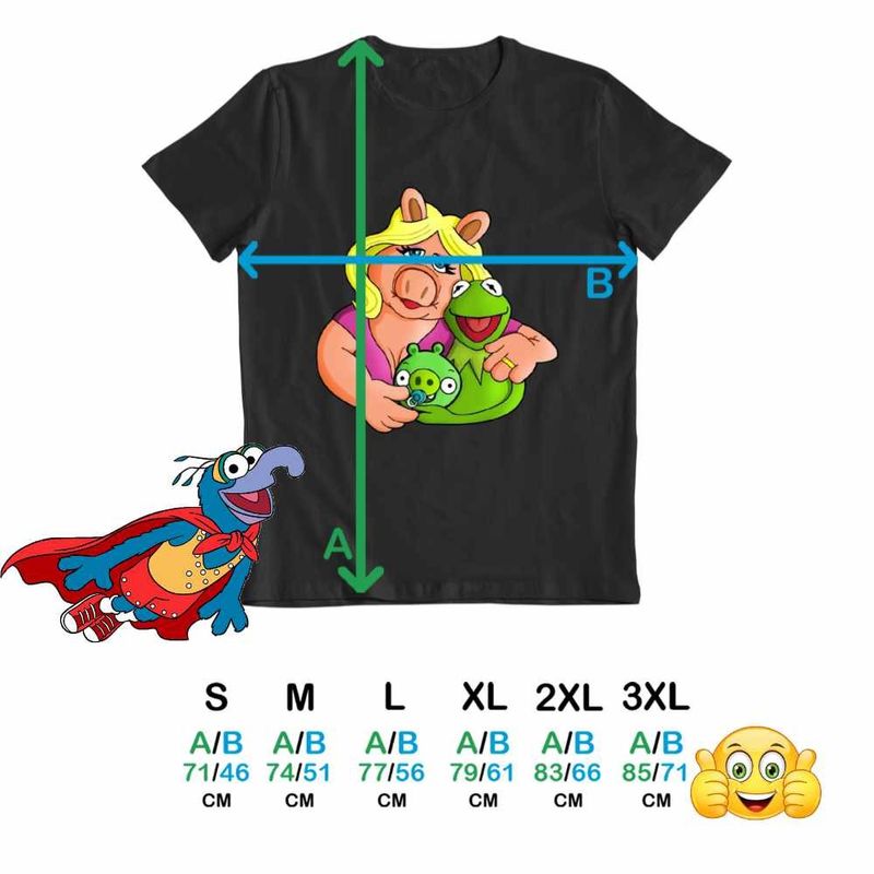 Fashion, accesorii si bijuterii - Barbati - Imbracaminte - Tricouri si bluze barbati - Tricou Barbati The Muppets Kermit the Frog Miss Piggy, negru, marime M - Infinity.ro