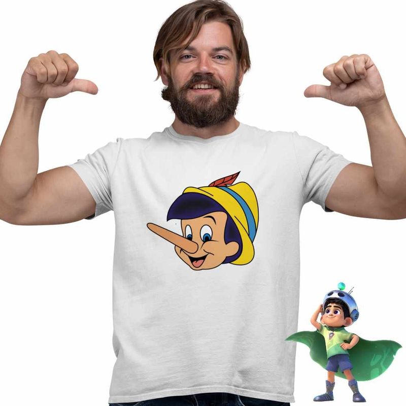 Fashion, accesorii si bijuterii - Barbati - Imbracaminte - Tricouri si bluze barbati - Tricou Barbati Pinocchio, alb, marime S - Infinity.ro