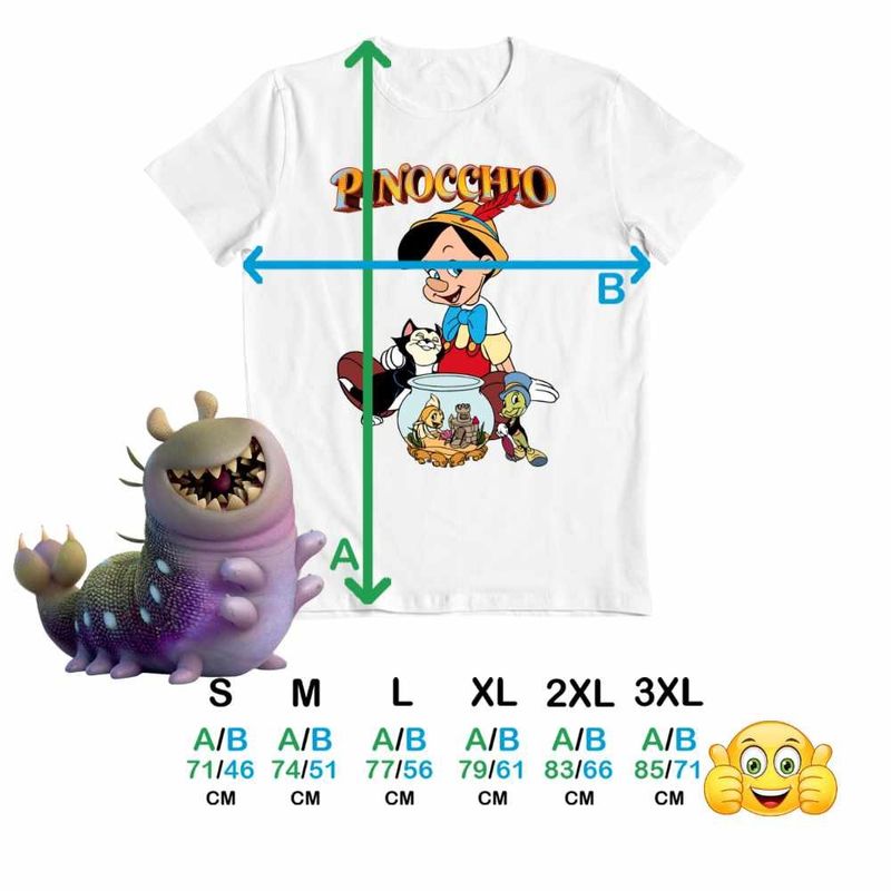 Fashion, accesorii si bijuterii - Barbati - Imbracaminte - Tricouri si bluze barbati - Tricou Barbati Pinocchio Jiminy Figaro Cleo, alb, marime M - Infinity.ro