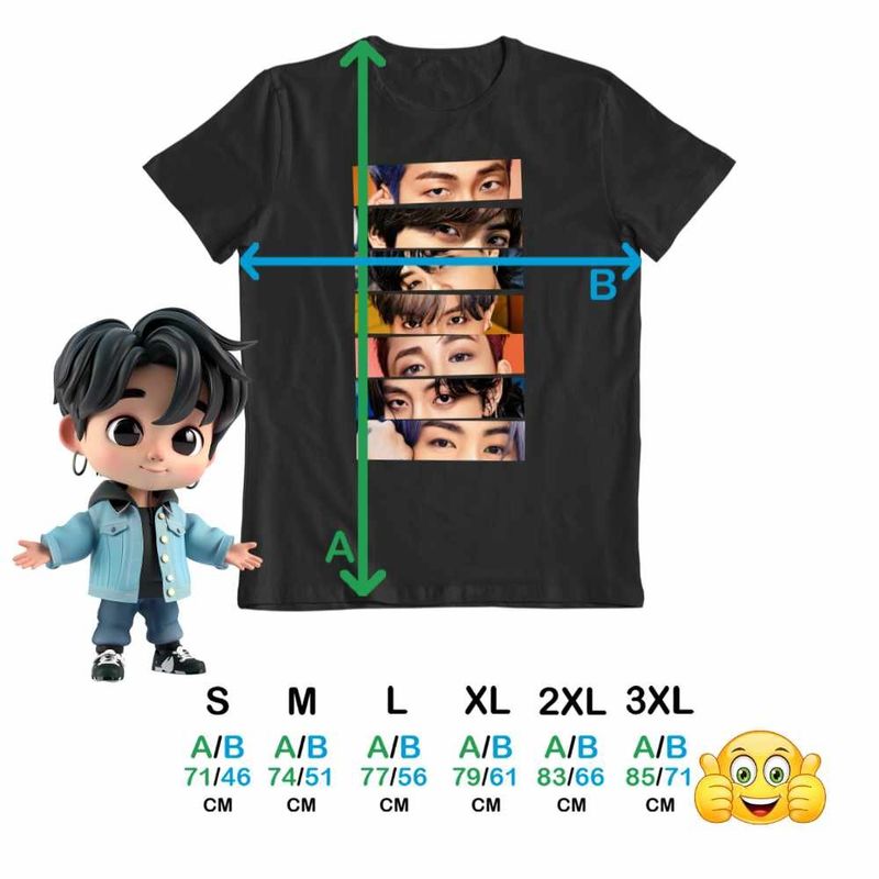 Fashion, accesorii si bijuterii - Barbati - Imbracaminte - Tricouri si bluze barbati - Tricou Barbati Kpop BTS Eyes Bangtan, negru, marime XL - Infinity.ro