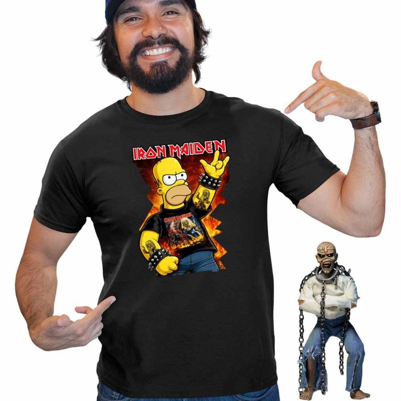 Fashion, accesorii si bijuterii - Barbati - Imbracaminte - Tricouri si bluze barbati - Tricou Barbati Iron Maiden Homer The Simpsons, negru, marime XL - Infinity.ro