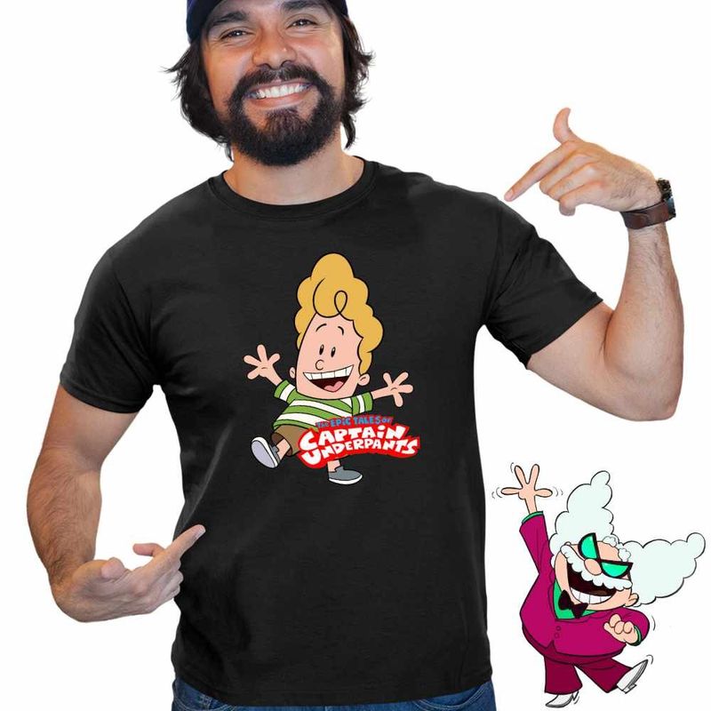 Fashion, accesorii si bijuterii - Barbati - Imbracaminte - Tricouri si bluze barbati - Tricou Barbati Captain Underpants Harold Hutchins Aventurile Capitanului Chilot, negru, marime M - Infinity.ro