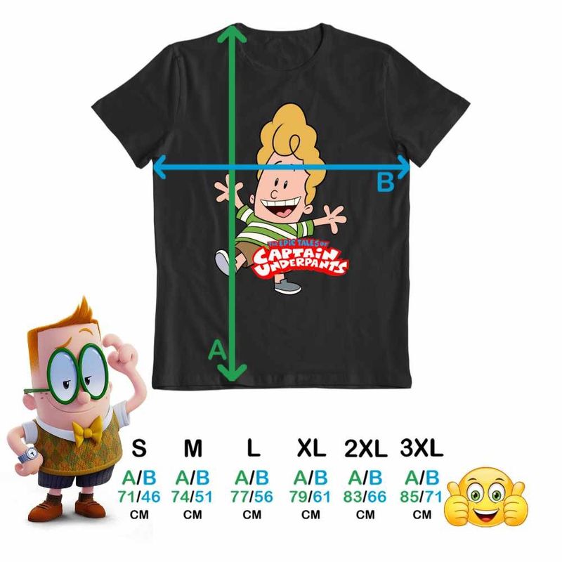 Fashion, accesorii si bijuterii - Barbati - Imbracaminte - Tricouri si bluze barbati - Tricou Barbati Captain Underpants Harold Hutchins Aventurile Capitanului Chilot, negru, marime M - Infinity.ro