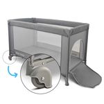 Casa si Gradina - Mobilier - Mobilier copii - Patuturi copii - Patut Pliabil de Calatorie Milly Mally Mirage, Nivel Reglabil, Roti si Geanta Transport, Grey - Infinity.ro