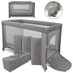 Casa si Gradina - Mobilier - Mobilier copii - Patuturi copii - Patut Pliabil de Calatorie Milly Mally Mirage, Nivel Reglabil, Roti si Geanta Transport, Grey - Infinity.ro