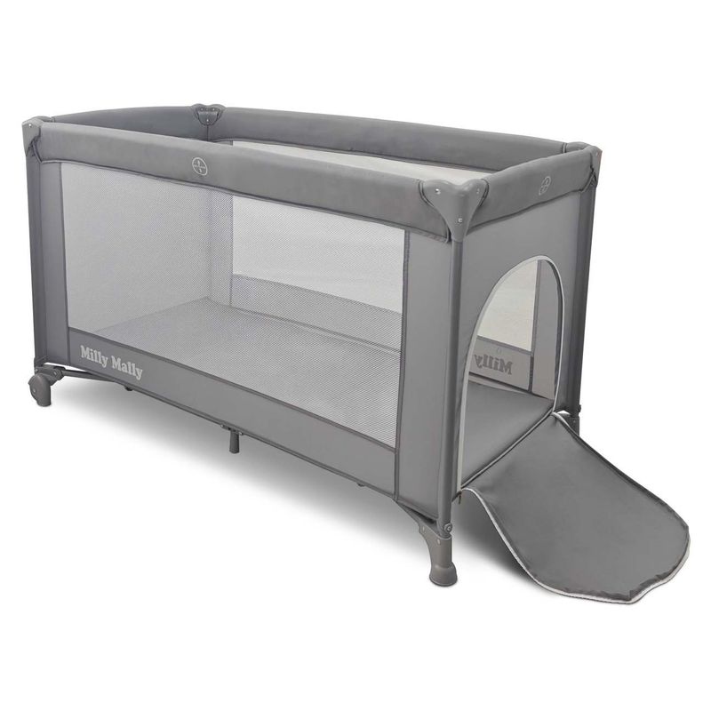 Casa si Gradina - Mobilier - Mobilier copii - Patuturi copii - Patut Pliabil de Calatorie Milly Mally Mirage, Nivel Reglabil, Roti si Geanta Transport, Grey - Infinity.ro