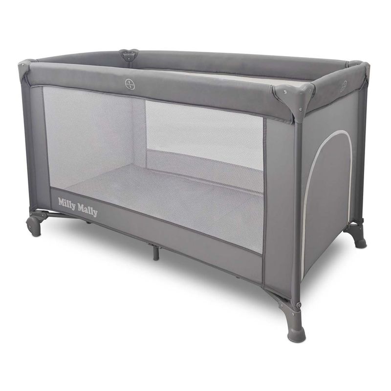 Casa si Gradina - Mobilier - Mobilier copii - Patuturi copii - Patut Pliabil de Calatorie Milly Mally Mirage, Nivel Reglabil, Roti si Geanta Transport, Grey - Infinity.ro