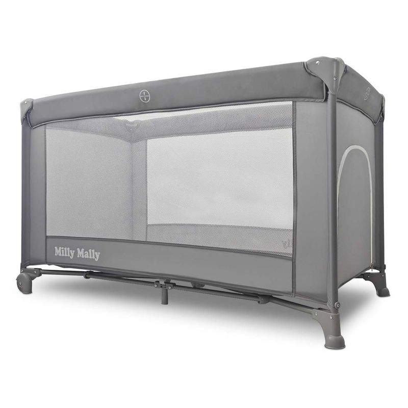 Casa si Gradina - Mobilier - Mobilier copii - Patuturi copii - Patut Pliabil de Calatorie Milly Mally Mirage, Nivel Reglabil, Roti si Geanta Transport, Grey - Infinity.ro