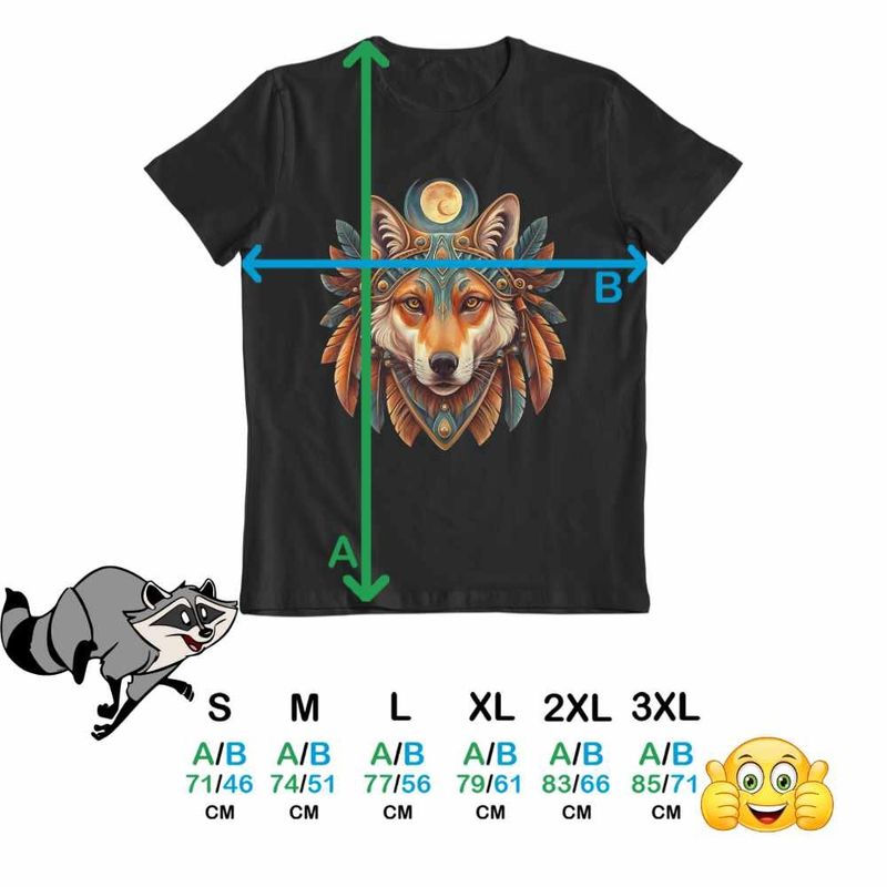 Fashion, accesorii si bijuterii - Barbati - Imbracaminte - Tricouri si bluze barbati - Tricou Barbati Lup Mistic Native American, negru, marime L - Infinity.ro