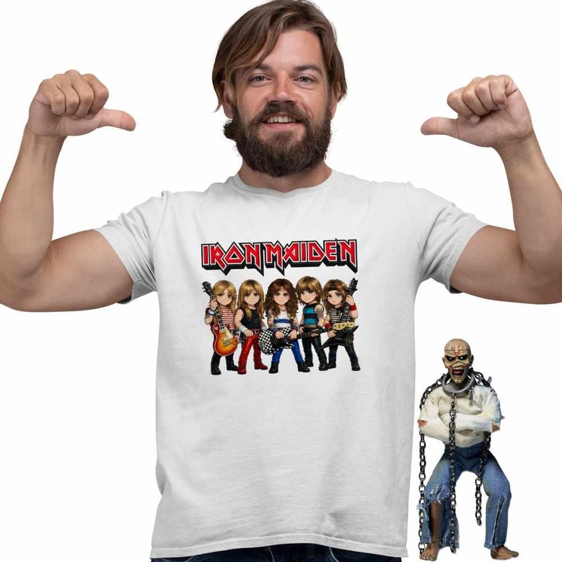 Fashion, accesorii si bijuterii - Barbati - Imbracaminte - Tricouri si bluze barbati - Tricou Barbati Iron Maiden Wasted Years, alb, marime XL - Infinity.ro