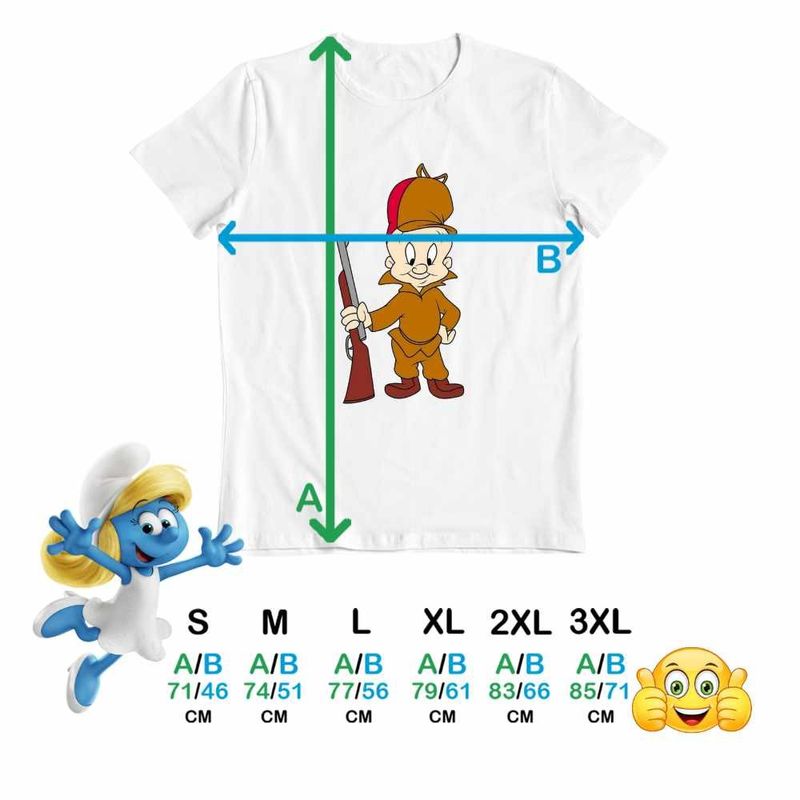 Fashion, accesorii si bijuterii - Barbati - Imbracaminte - Tricouri si bluze barbati - Tricou Barbati Bugs Bunny Elmer Fudd Vanator, alb, marime M - Infinity.ro