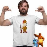 Fashion, accesorii si bijuterii - Barbati - Imbracaminte - Tricouri si bluze barbati - Tricou Barbati Bugs Bunny Elmer Fudd Vanator, alb, marime M - Infinity.ro