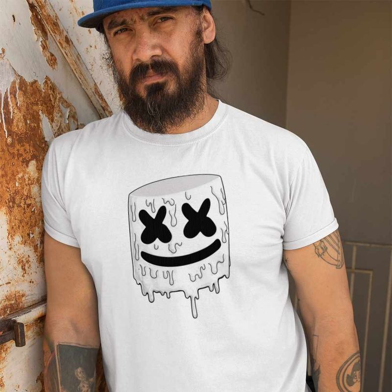 Fashion, accesorii si bijuterii - Barbati - Imbracaminte - Tricouri si bluze barbati - Tricou Barbati Marshmello Melting, alb, marime XL - Infinity.ro