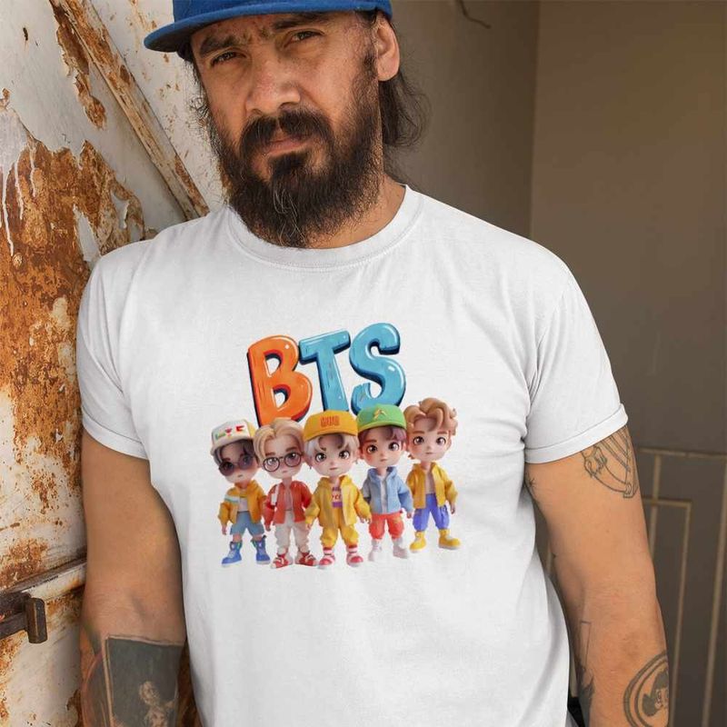 Fashion, accesorii si bijuterii - Barbati - Imbracaminte - Tricouri si bluze barbati - Tricou Barbati BTS Arirang Kpop, alb, marime M - Infinity.ro