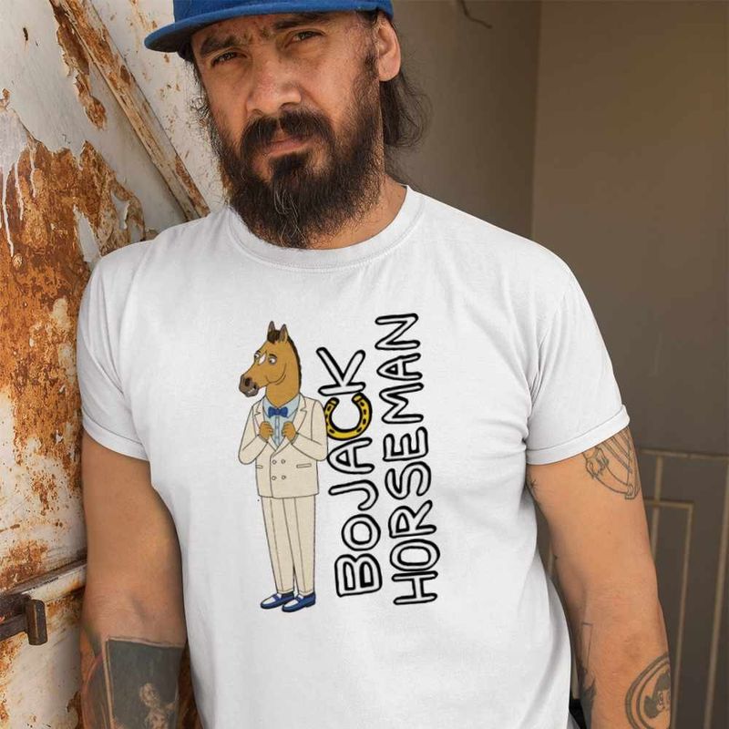 Fashion, accesorii si bijuterii - Barbati - Imbracaminte - Tricouri si bluze barbati - Tricou Barbati BoJack Horseman Aventuri, alb, marime 2XL - Infinity.ro