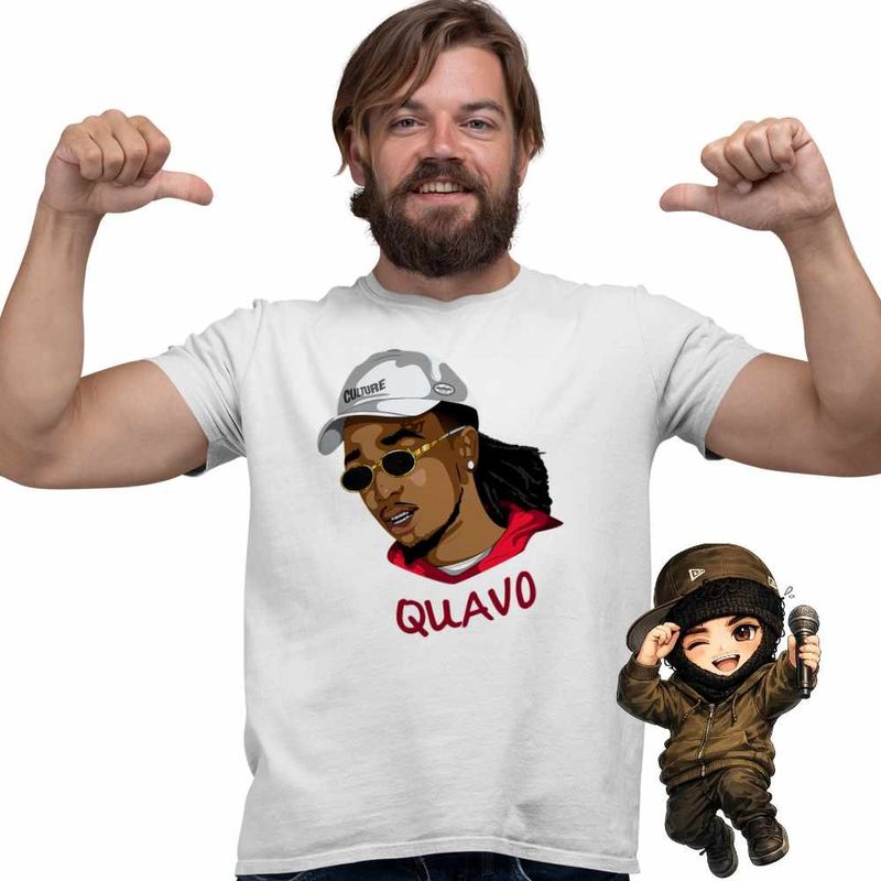 Fashion, accesorii si bijuterii - Barbati - Imbracaminte - Tricouri si bluze barbati - Tricou Barbati Quavo Culture Trap Rap Music, alb, marime 3XL - Infinity.ro