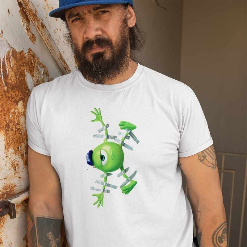 Fashion, accesorii si bijuterii - Barbati - Imbracaminte - Tricouri si bluze barbati - Tricou Barbati Monsters Mike Wall, alb, marime 3XL - Infinity.ro