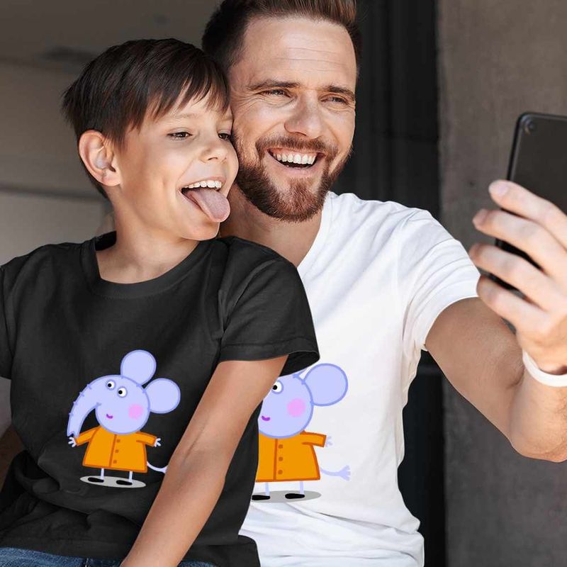 Fashion, accesorii si bijuterii - Barbati - Imbracaminte - Tricouri si bluze barbati - Tricou Barbati Elefantul Edmond Purcelusa Peppa Pig, negru, marime L - Infinity.ro