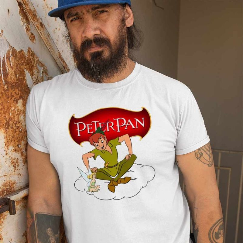 Fashion, accesorii si bijuterii - Barbati - Imbracaminte - Tricouri si bluze barbati - Tricou Barbati Clopotica Peter Pan Tinker Bell Neverland, alb, marime XL - Infinity.ro